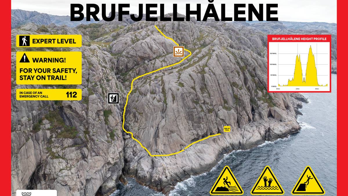 Nye skilt montert ved Brufjellhålene