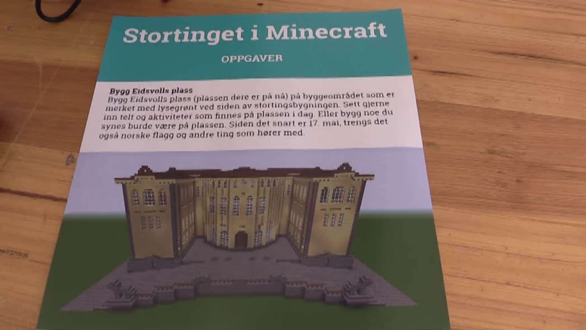 Bygget stortinget i Minecraft – NRK