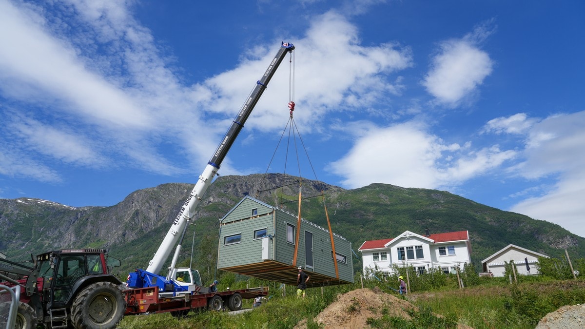 Noregs første mikrohuslandsby med felles eplehage