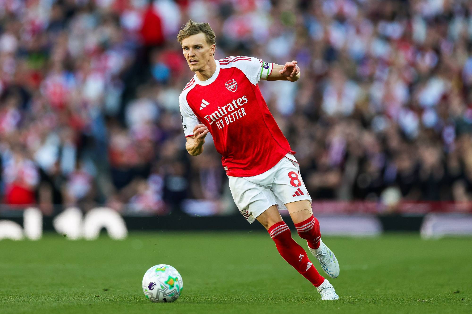 Martin Ødegaard i en Premier League-kamp mot Newcastle United, april 2026.