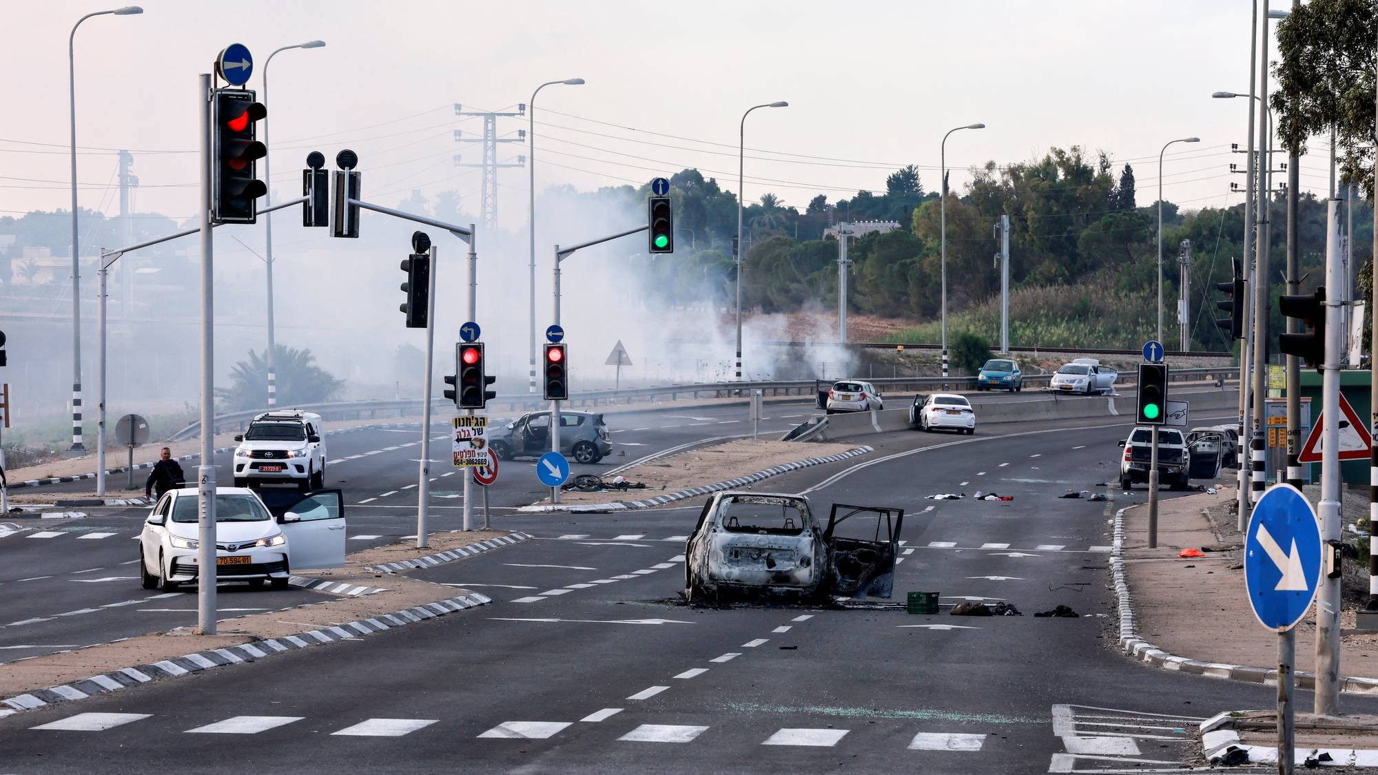 Bilde viser etterspillet av da Hamas infriltrerte Israel den 7.oktober. 