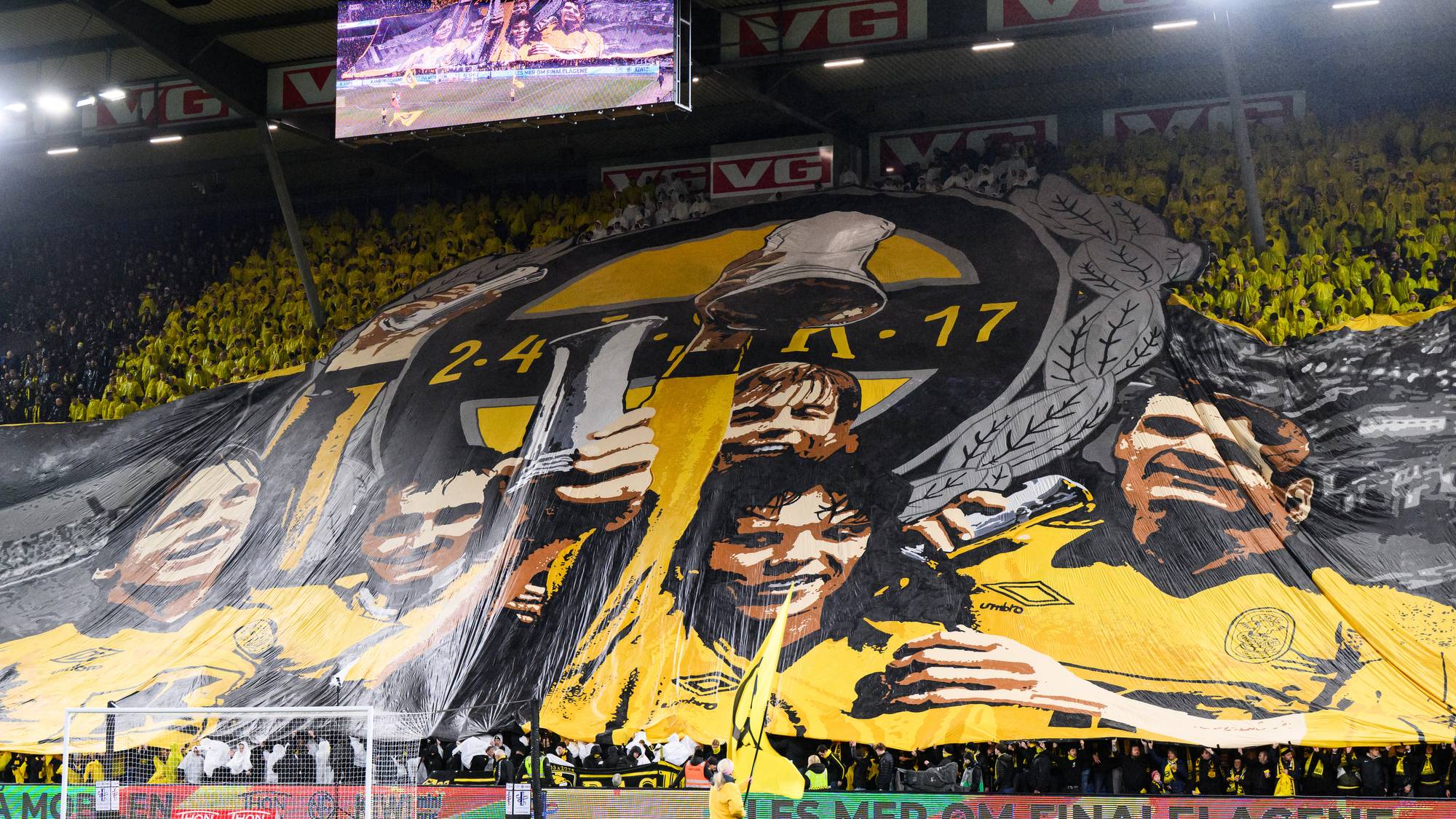 Lillestrøm-tifo i cupfinalen mot Sarpsborg 08.