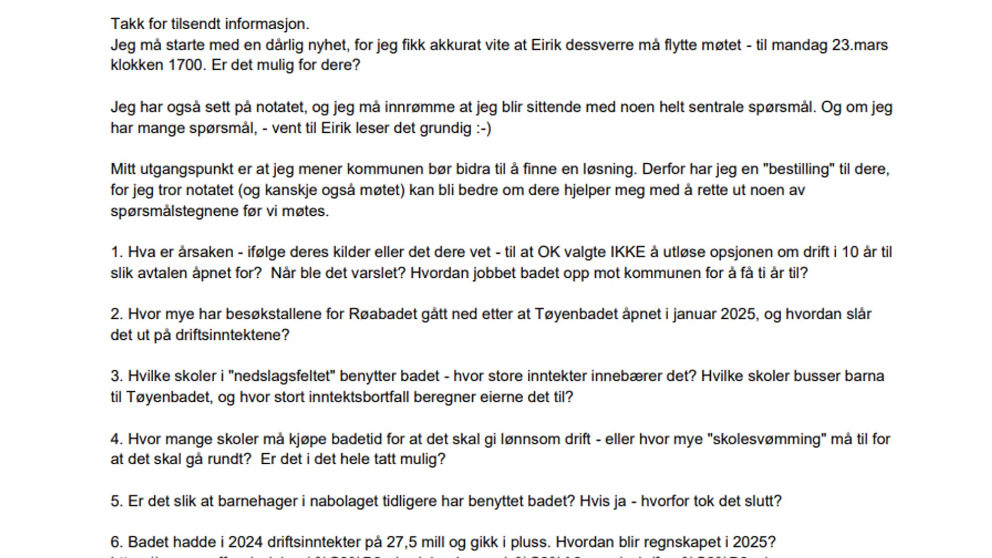 Skjermbilde e-post Røabadet