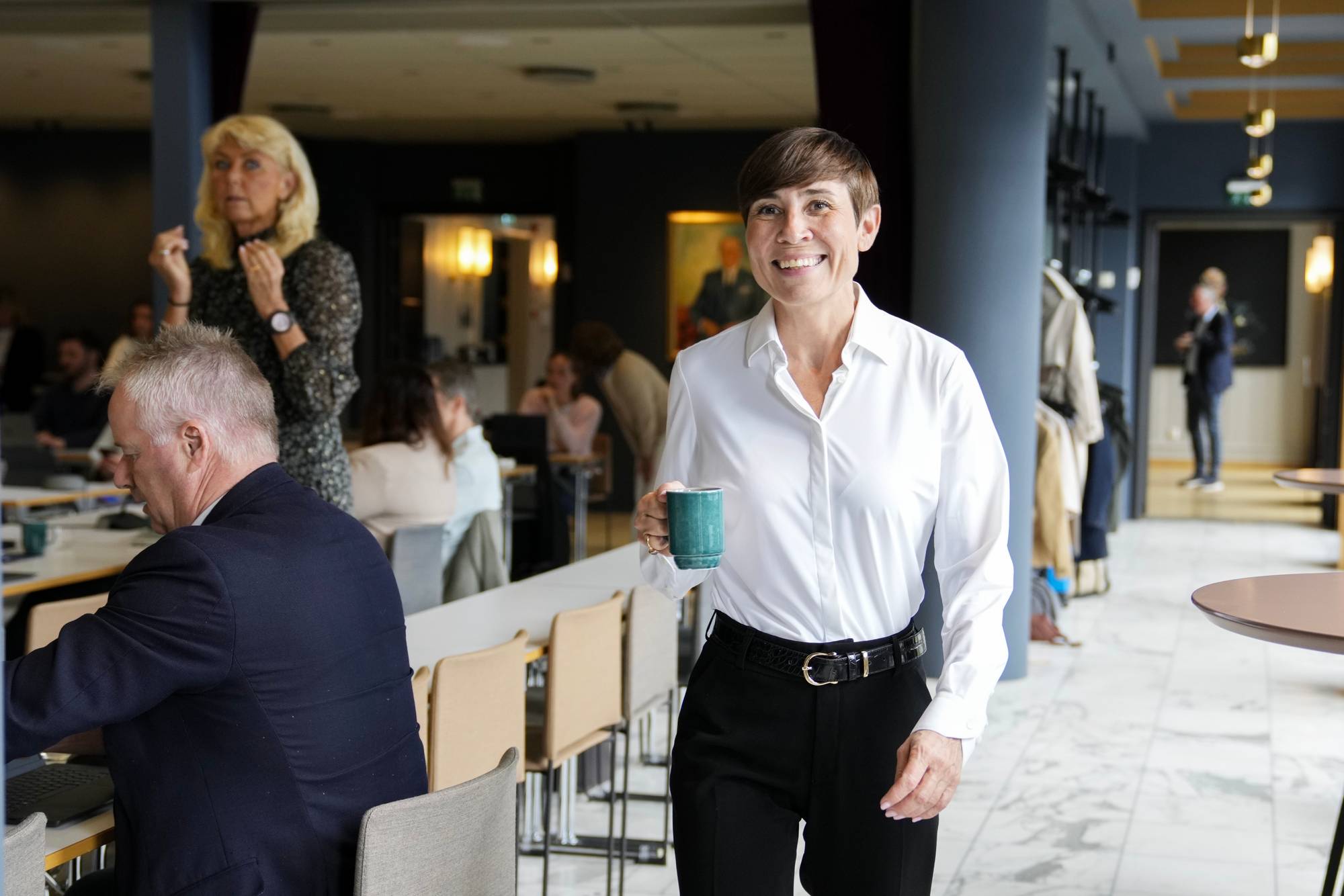 Partileder Ine Eriksen Søreide (H) innleder sentralstyremøtet i Høyre i Høyres hus i Oslo