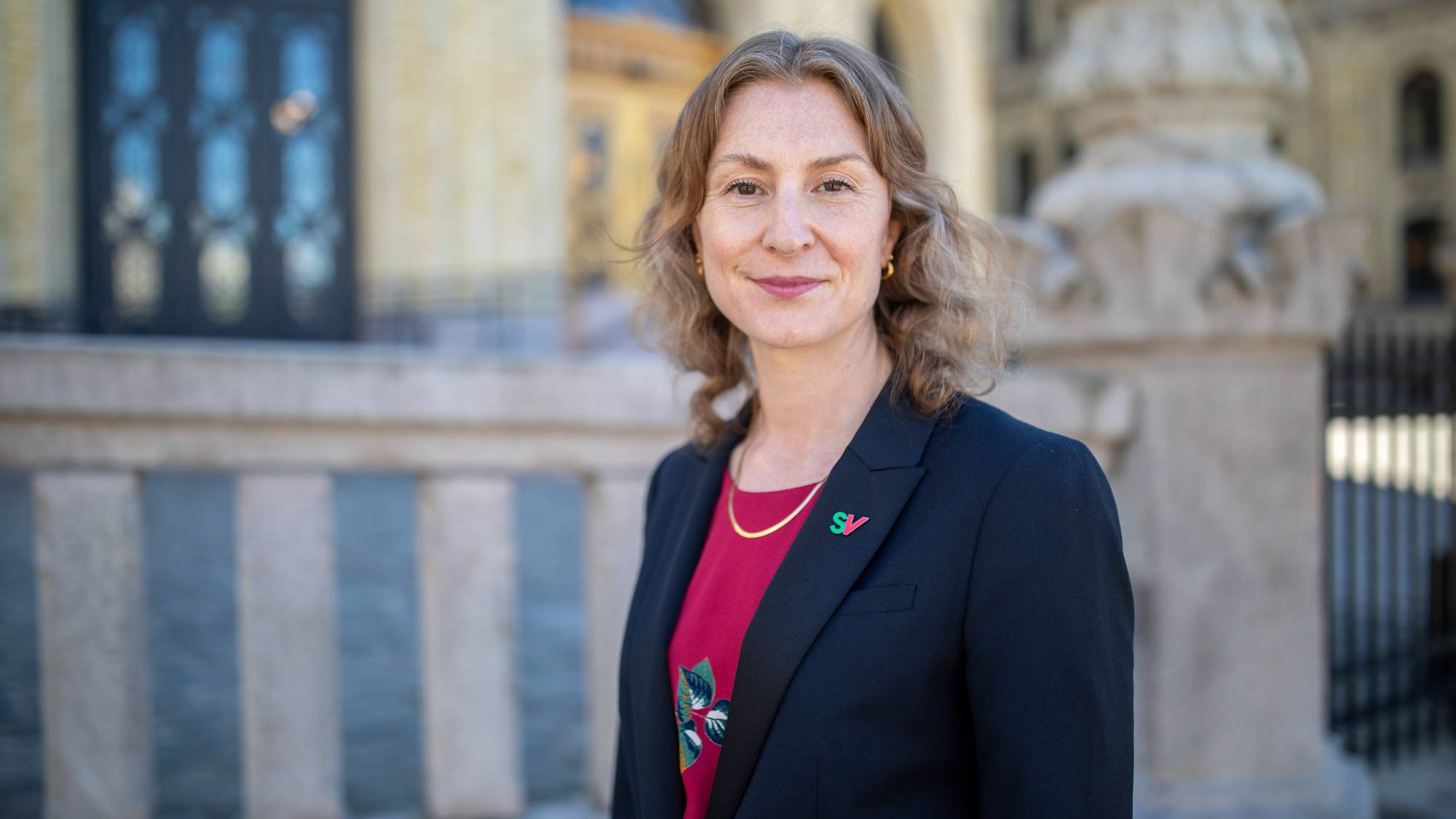 Kvinne foran Stortinget