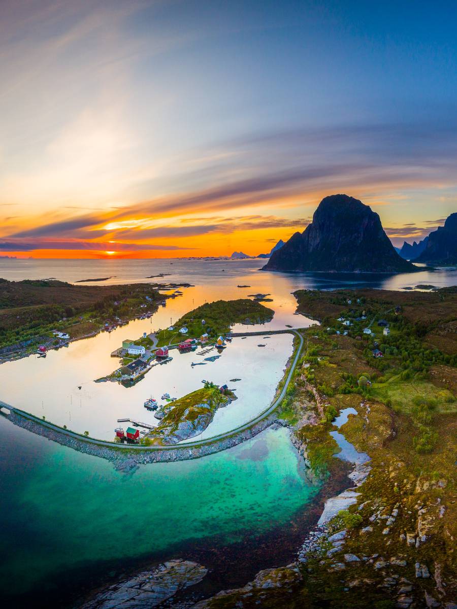 Dronefoto av Støtt Brygge.