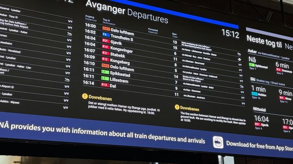Dovrebanen fortsatt stengt