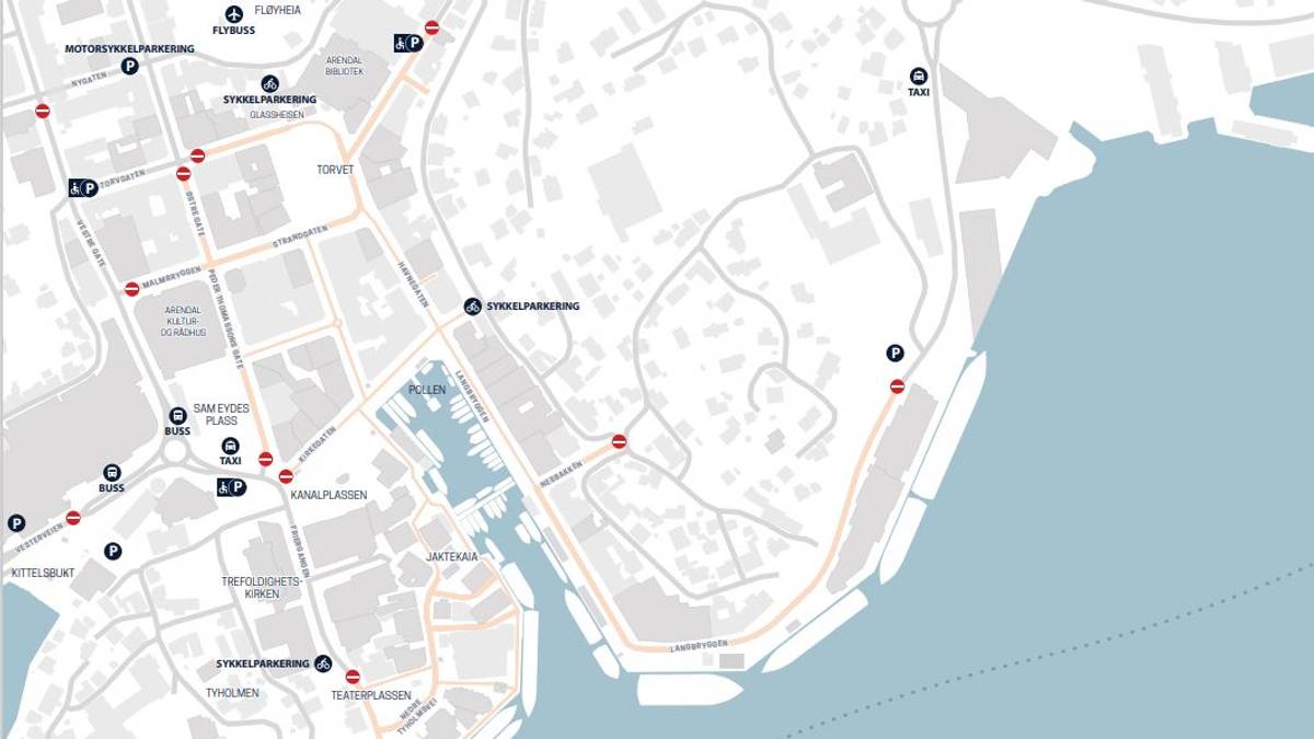 Stenger gater i Arendal