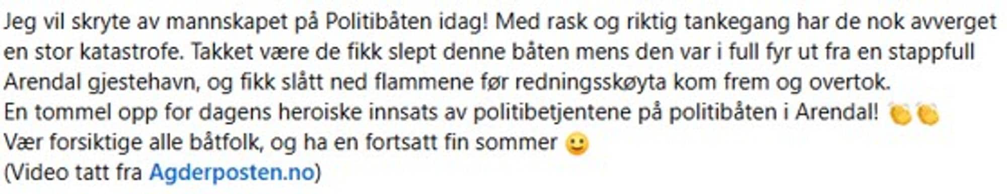 Skjermdump fra Facebook.