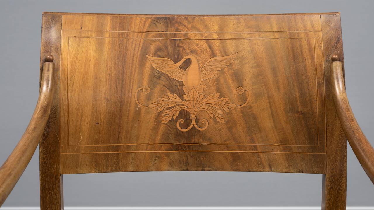 Modellen til armstolen kalles Christian August, oppkalt etter den danske prins Christian August (1768–1810). Privat eie.