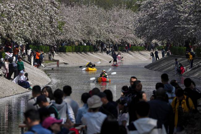 People looking at a race