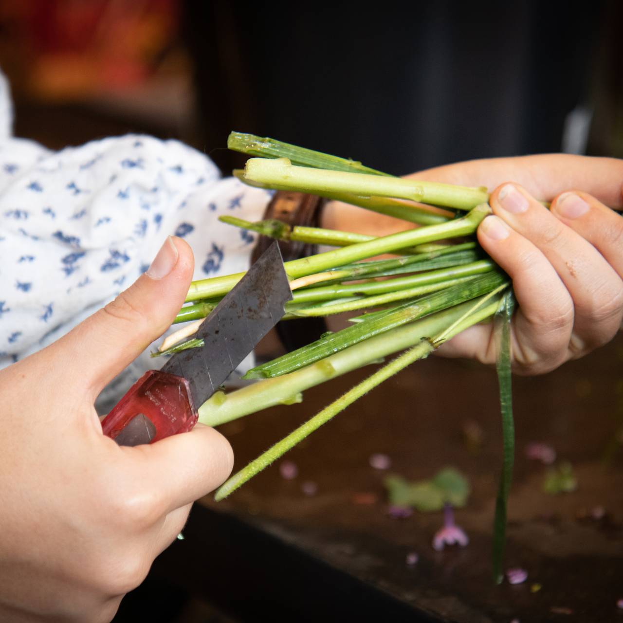 Snitte blomsterbukett