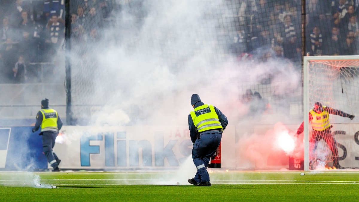 Skandalescener i svensk kvalifiseringskamp – satte fyr på banen