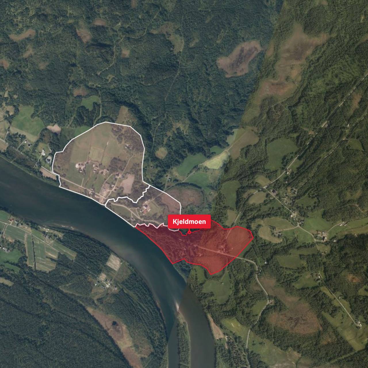 Kart over kjeldmoen