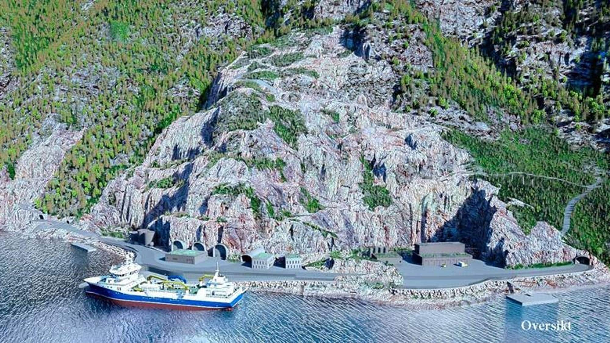 Illustrasjon av oppdrettsanlegget World Heritage Salmon som er planlagt i Raudbergvika.