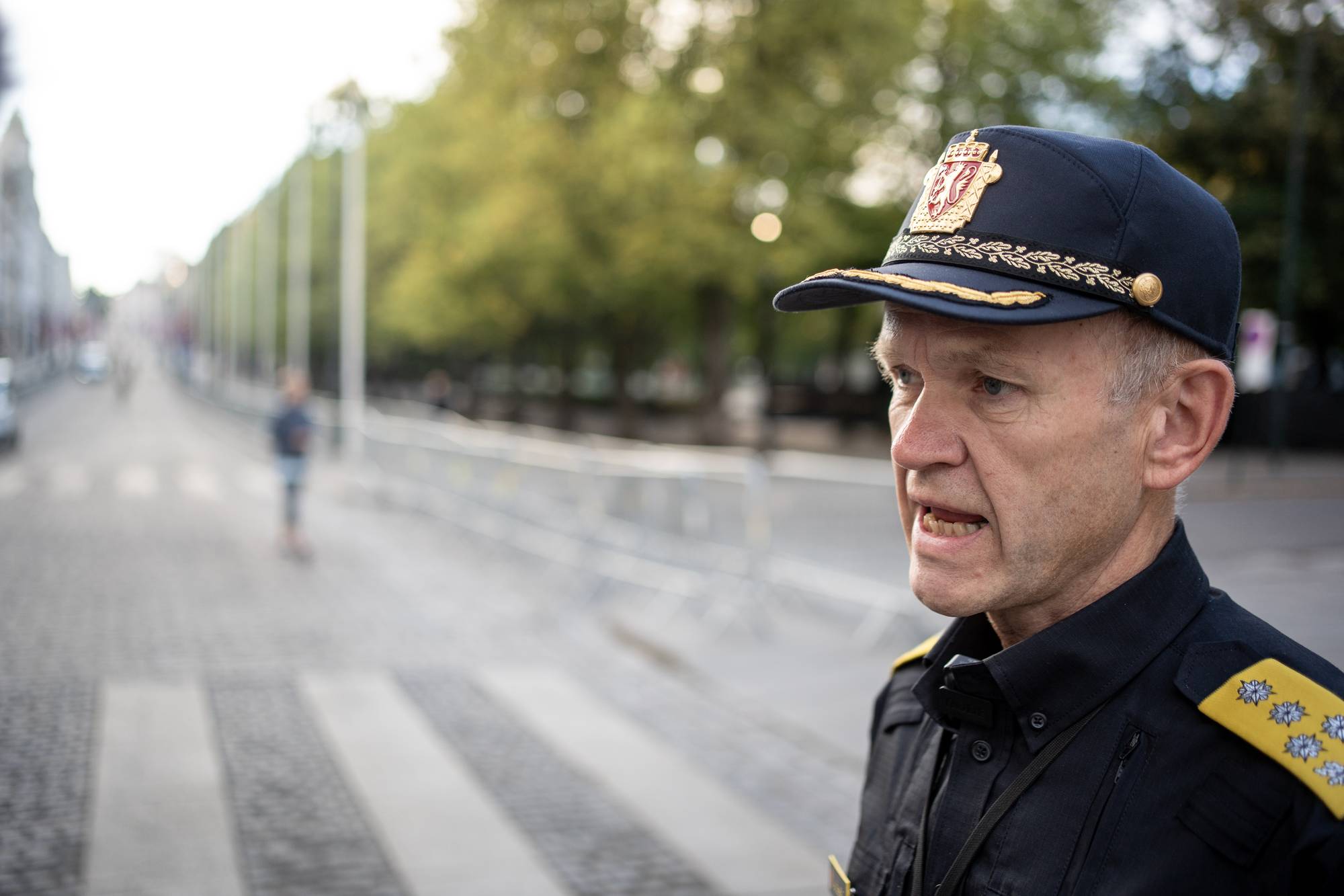 kong Haralds gravferd. Politidirektør Håkon Skulstad