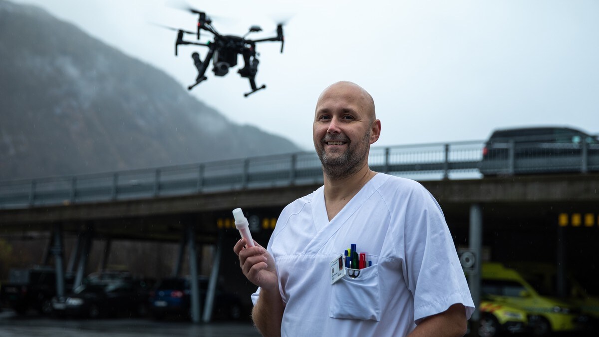 Blodprøve blei frakta med drone for første gong