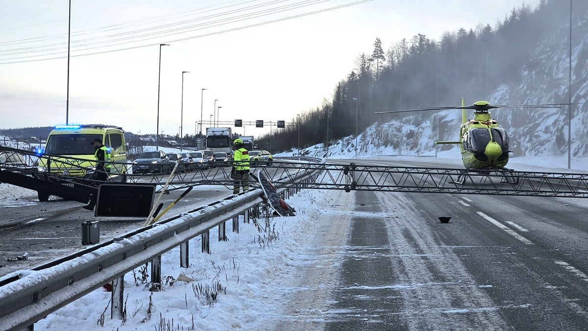 Trafikkproblemer flere steder i landet – E18 stengt