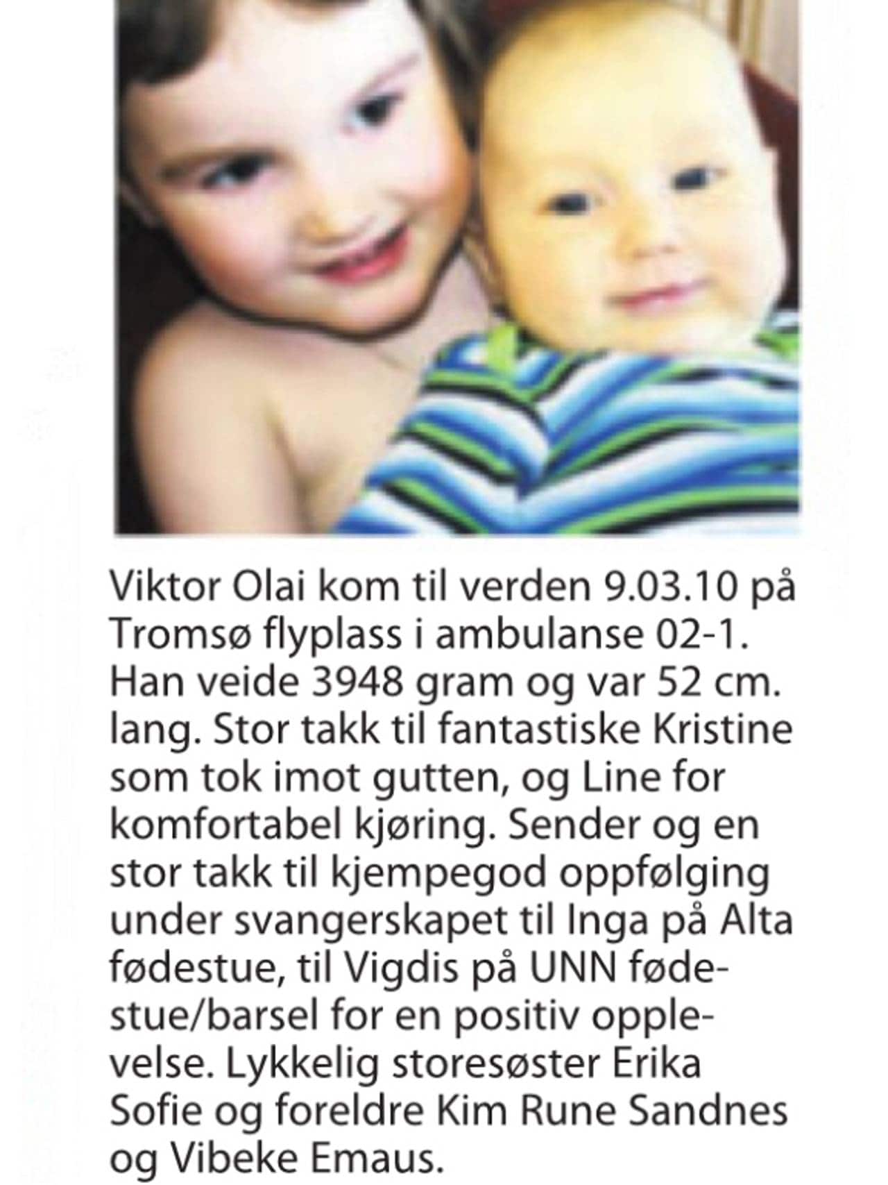 Avisutklipp Vibeke Emaus og Kim Rune Sandnes