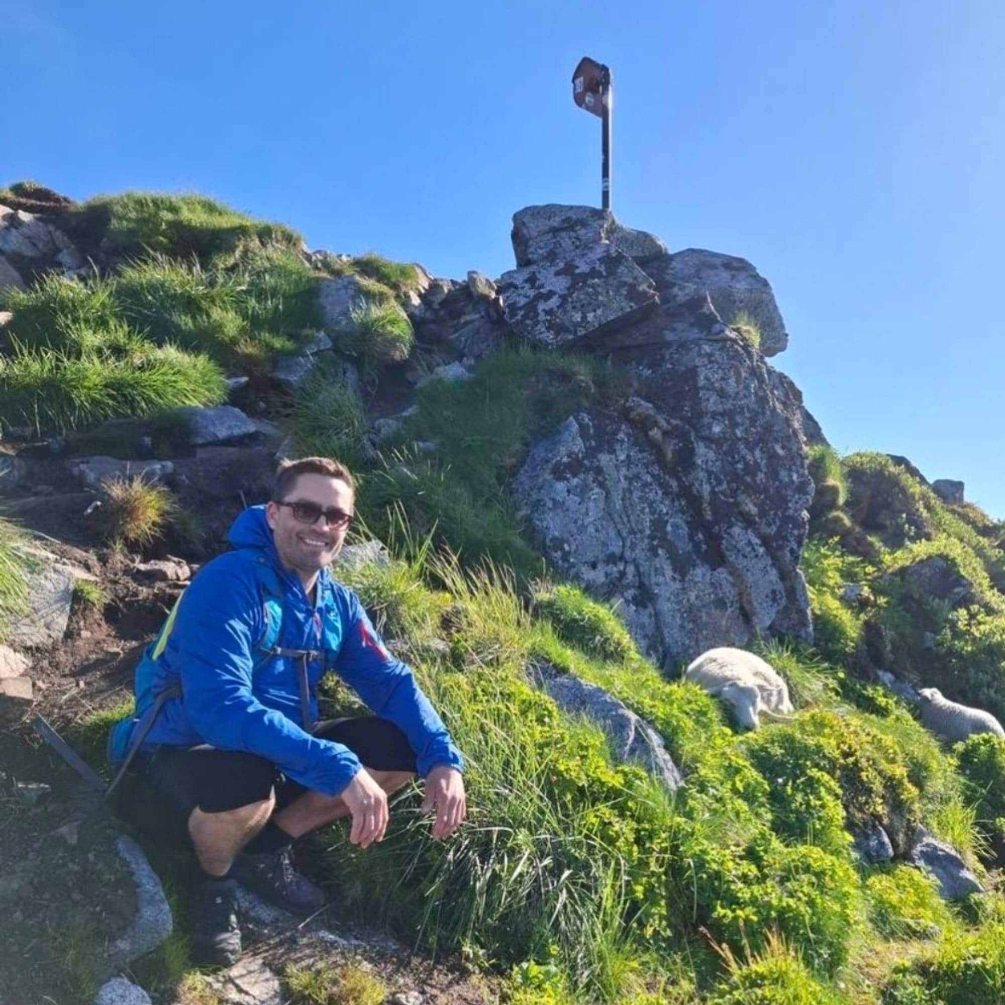 Kristoffer Mauno på fjelltur.