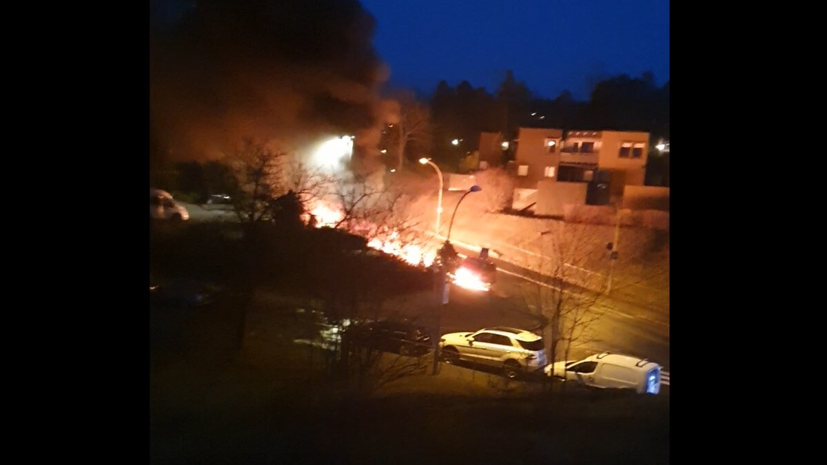 Sju biler brenner i Oslo