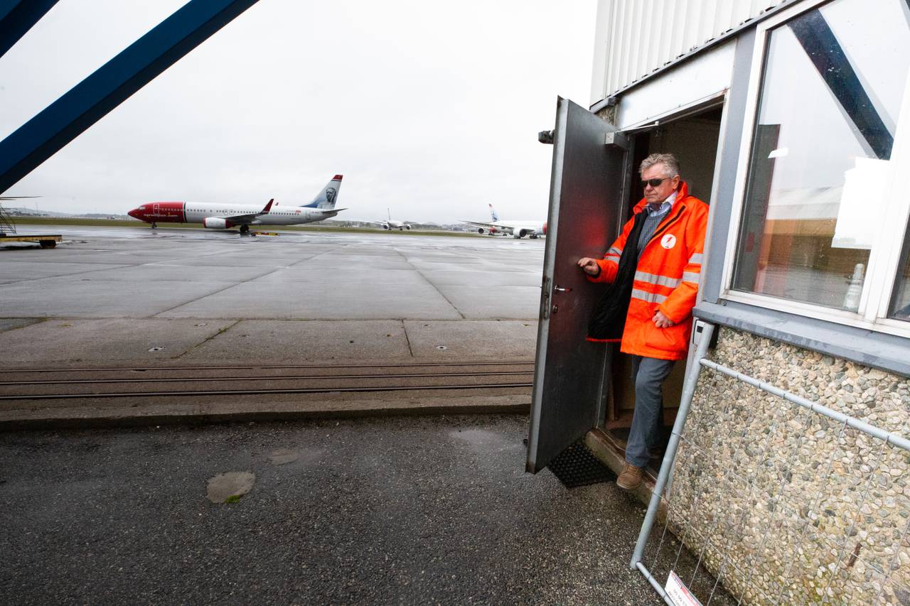 Leidulf Heskje sin hangar på Stavanger lufthamn Sola