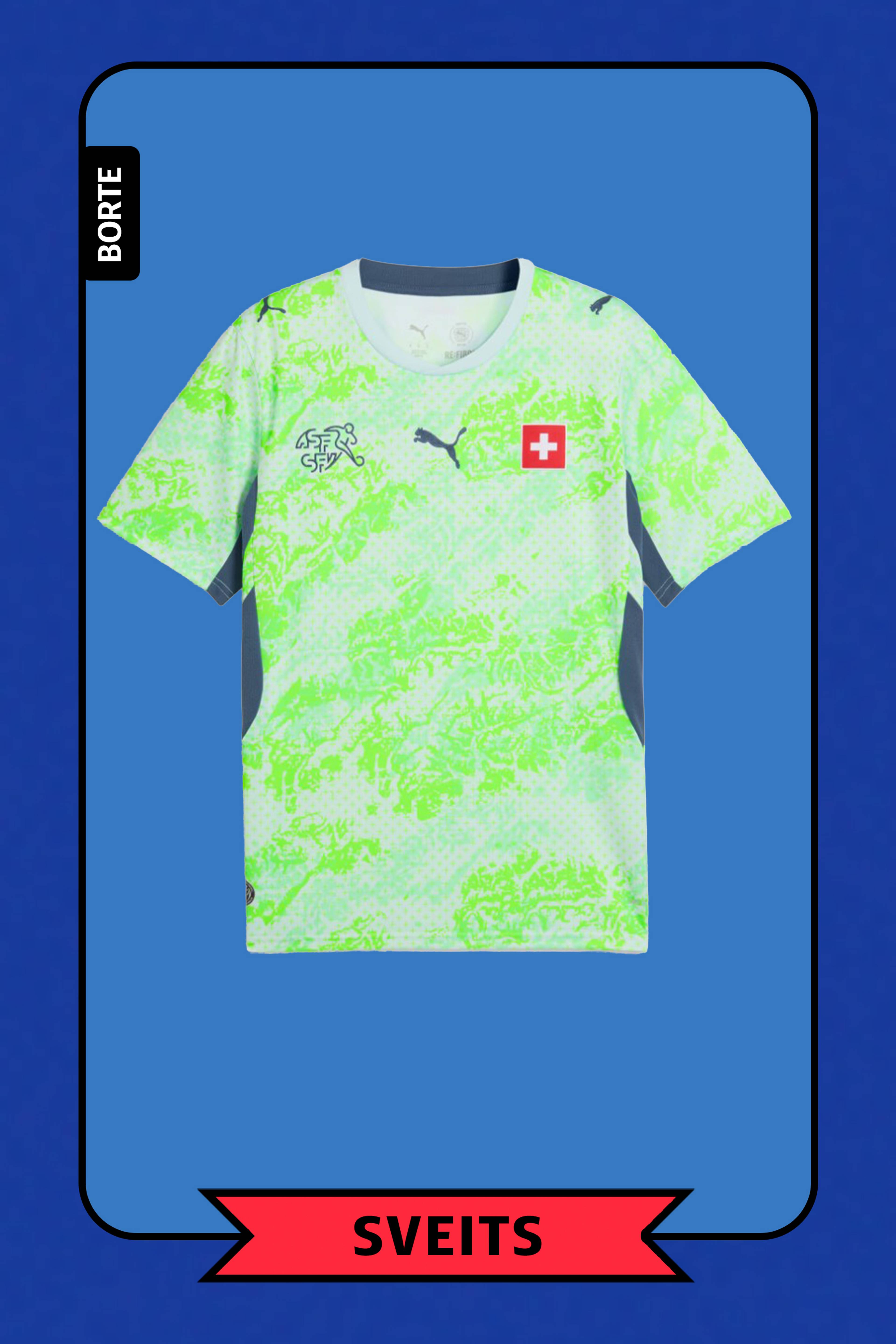 En lysegrønn fotballtrøye