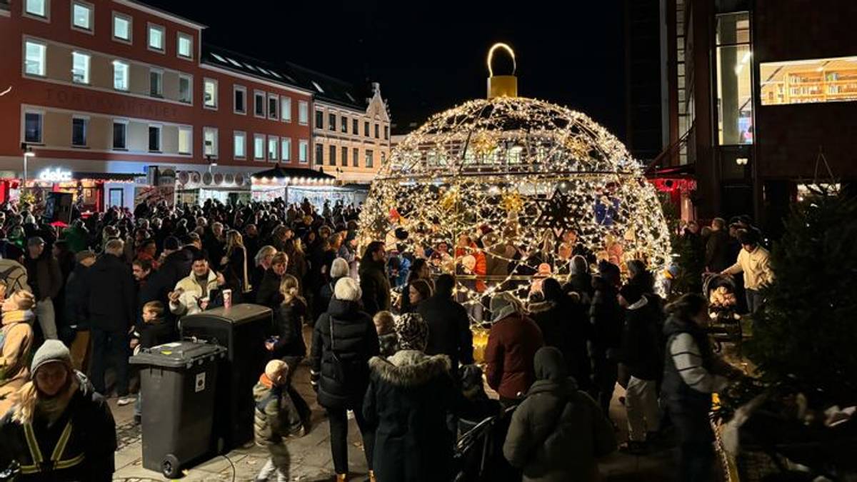 Julekula tent på torvet i Kristiansand