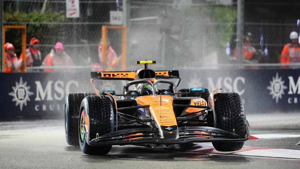 Norris foran Verstappen i regnvåt og kaotisk Formel 1-kvalifisering