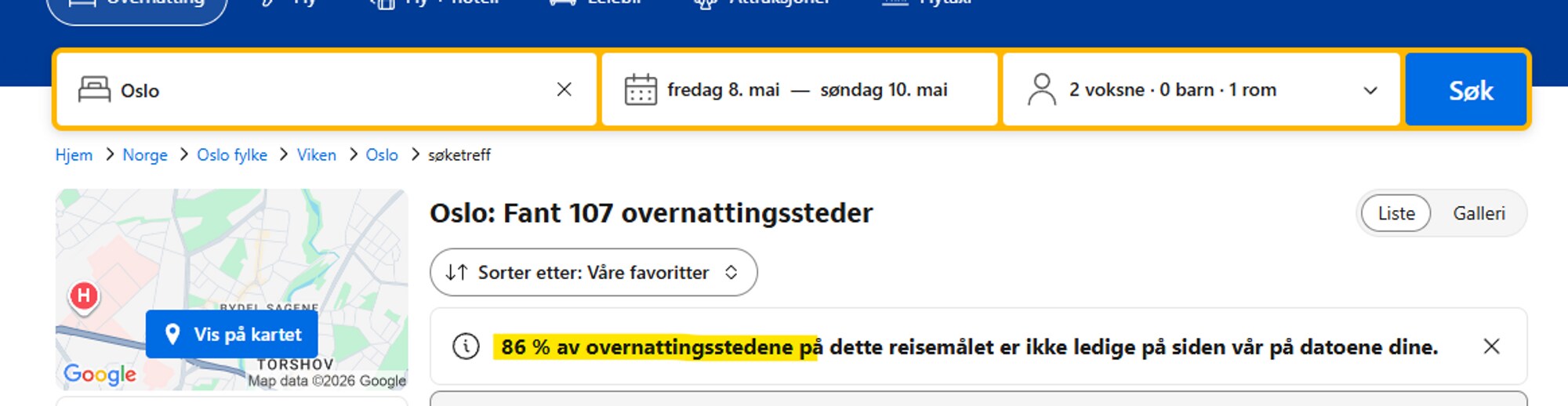 Skjermbilde av booking.com