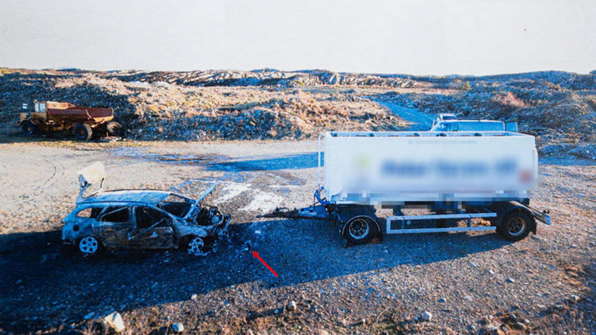 Bilen hvor levningene etter Tina Milena Solberg ble funnet drept
