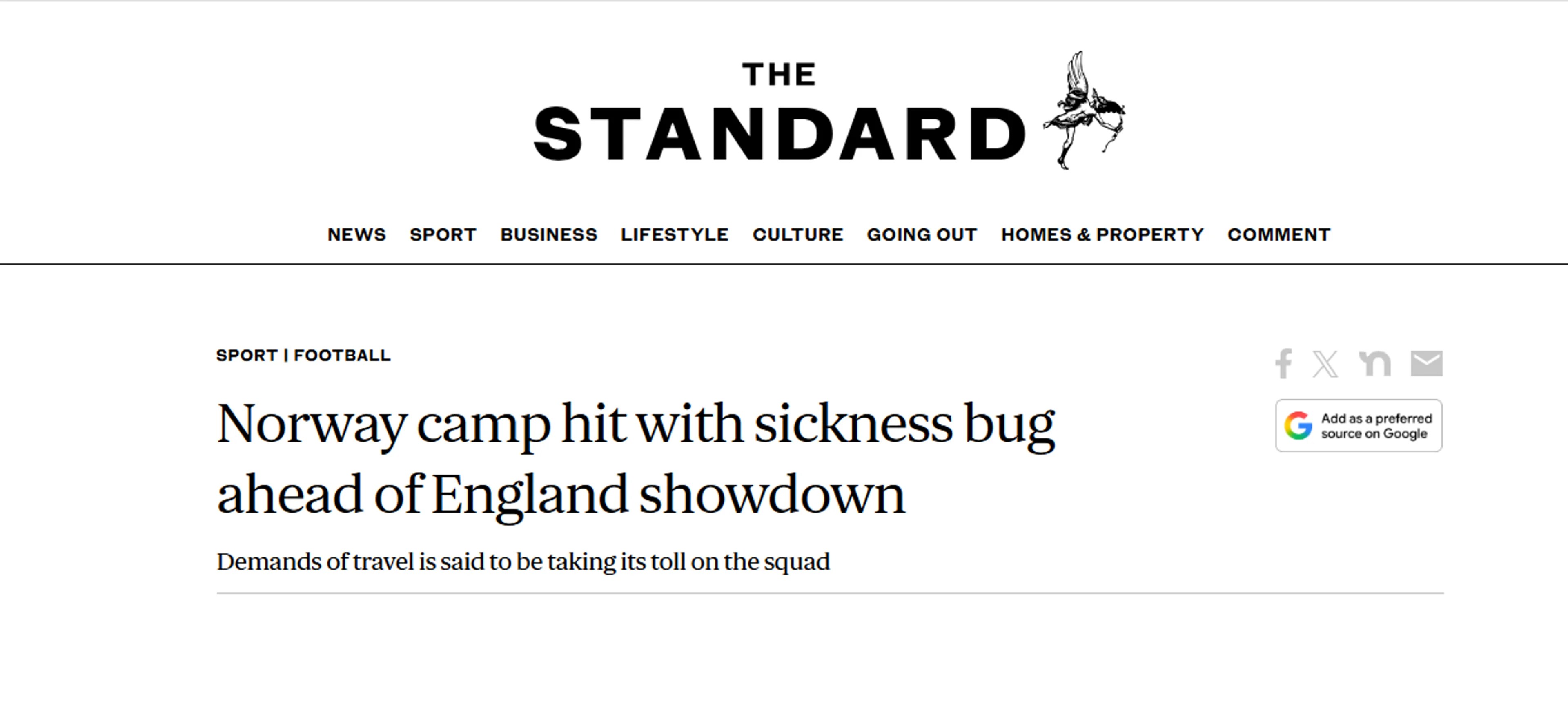 Faksimile fra London Evening Standard
