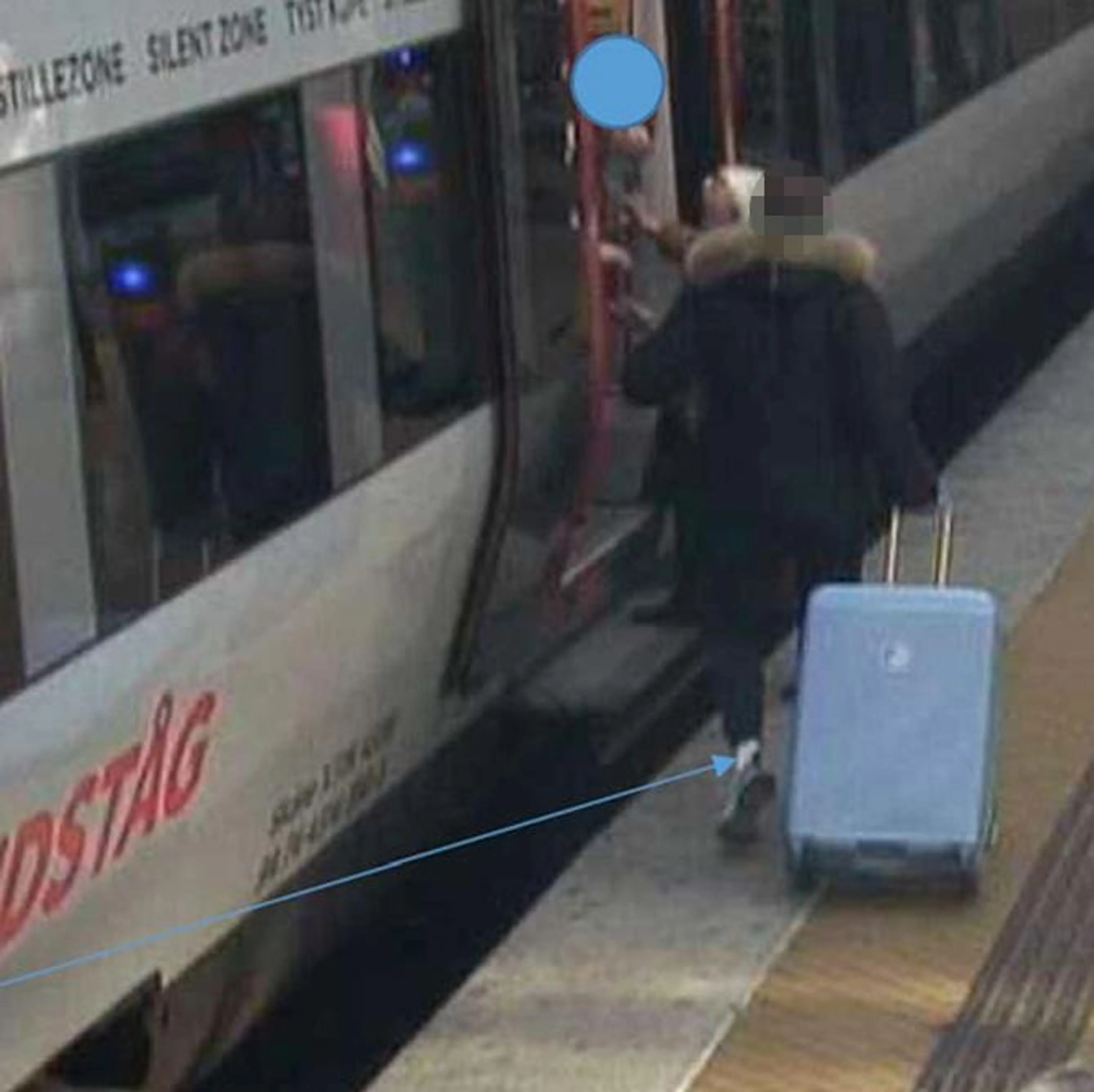 Her trilles kofferten inn på toget i København