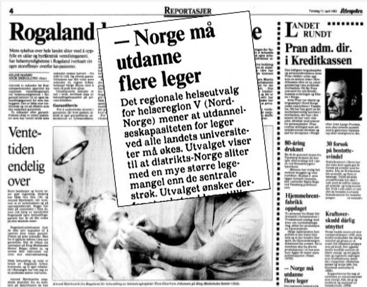 Aftenposten 1991 Norge må utdanne flere leger.