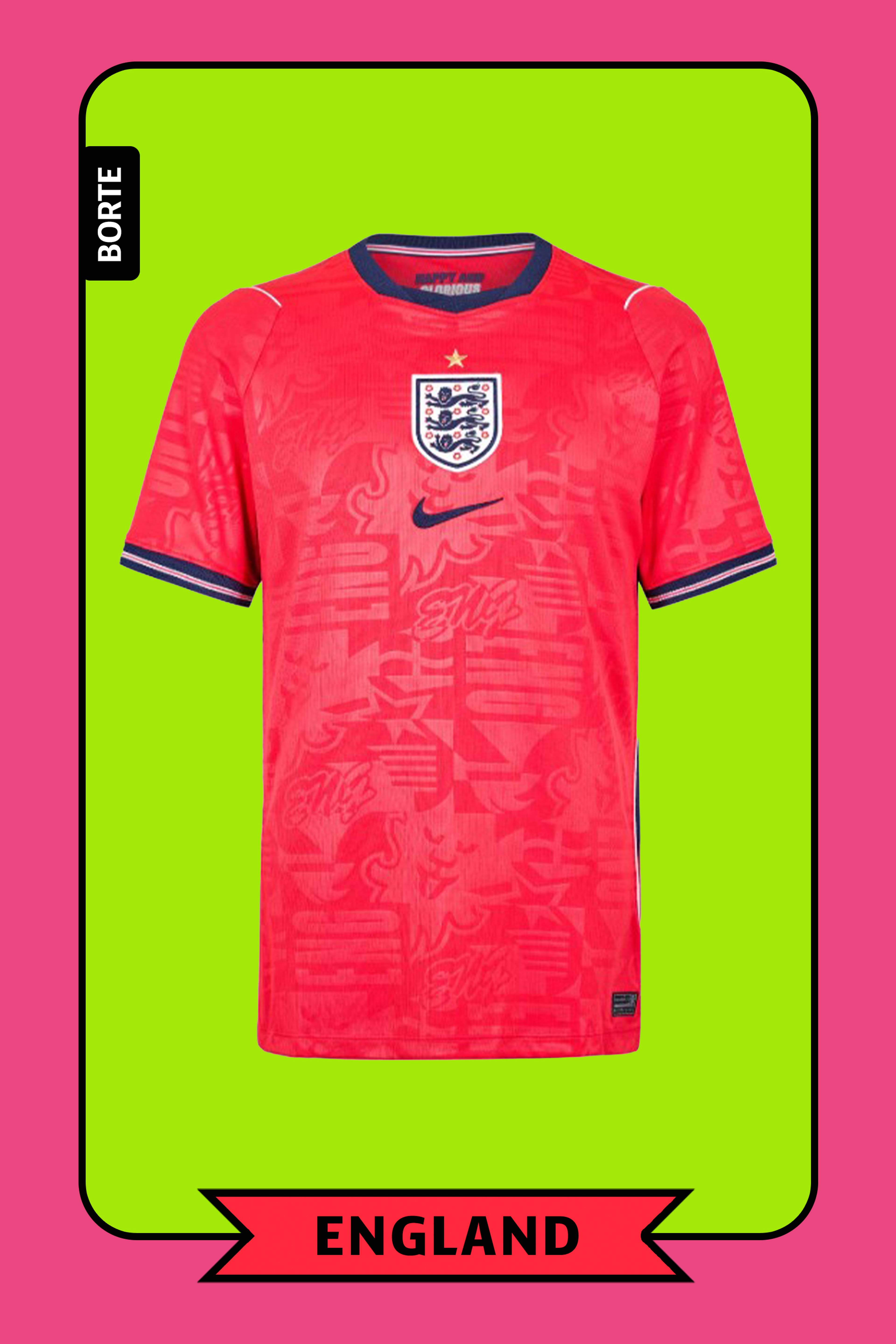 En rød fotballtrøye med nike-logo på brystet