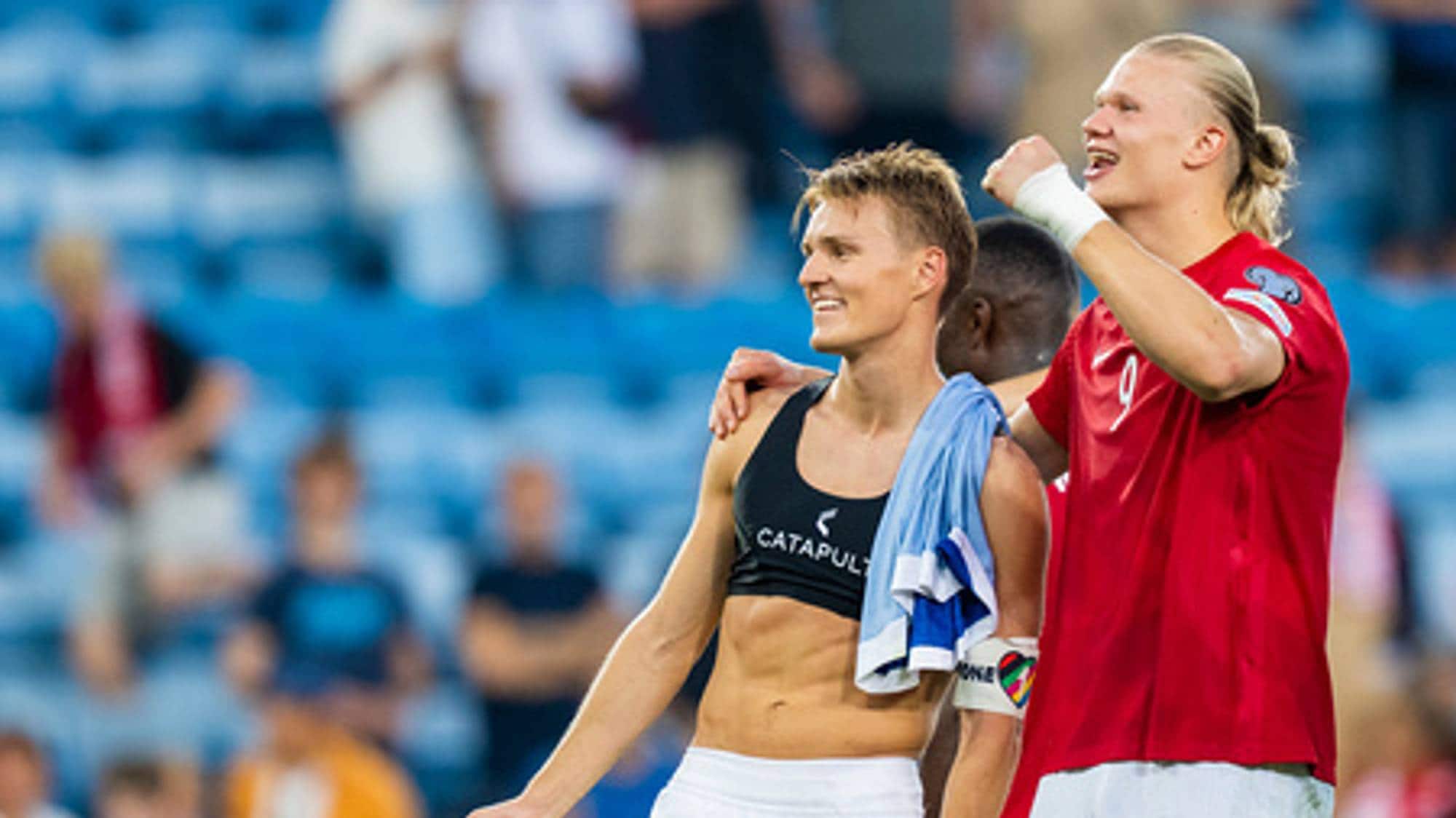 Martin Ødegaard og Erling Braut Haaland 