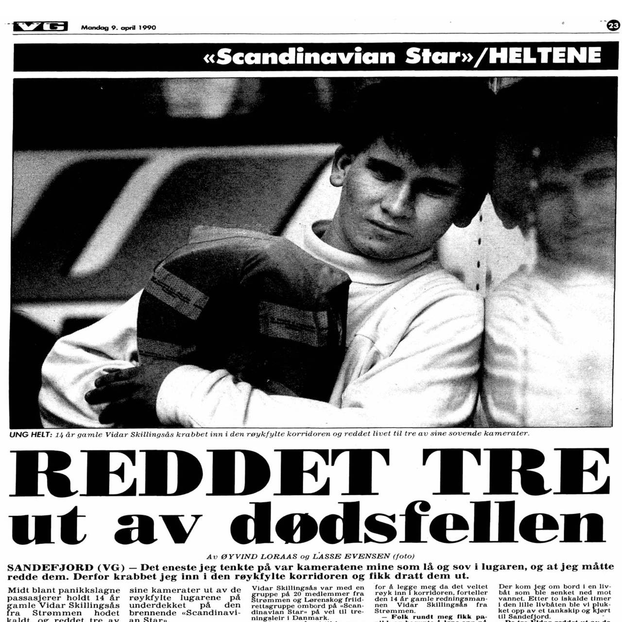 Faksimile fra VG 9. april 1990.