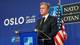 Foto: Ismail Burak Akkan / NRK USAs utenriksminister Antony Blinken møter pressen etter NATO-møte i Oslo.