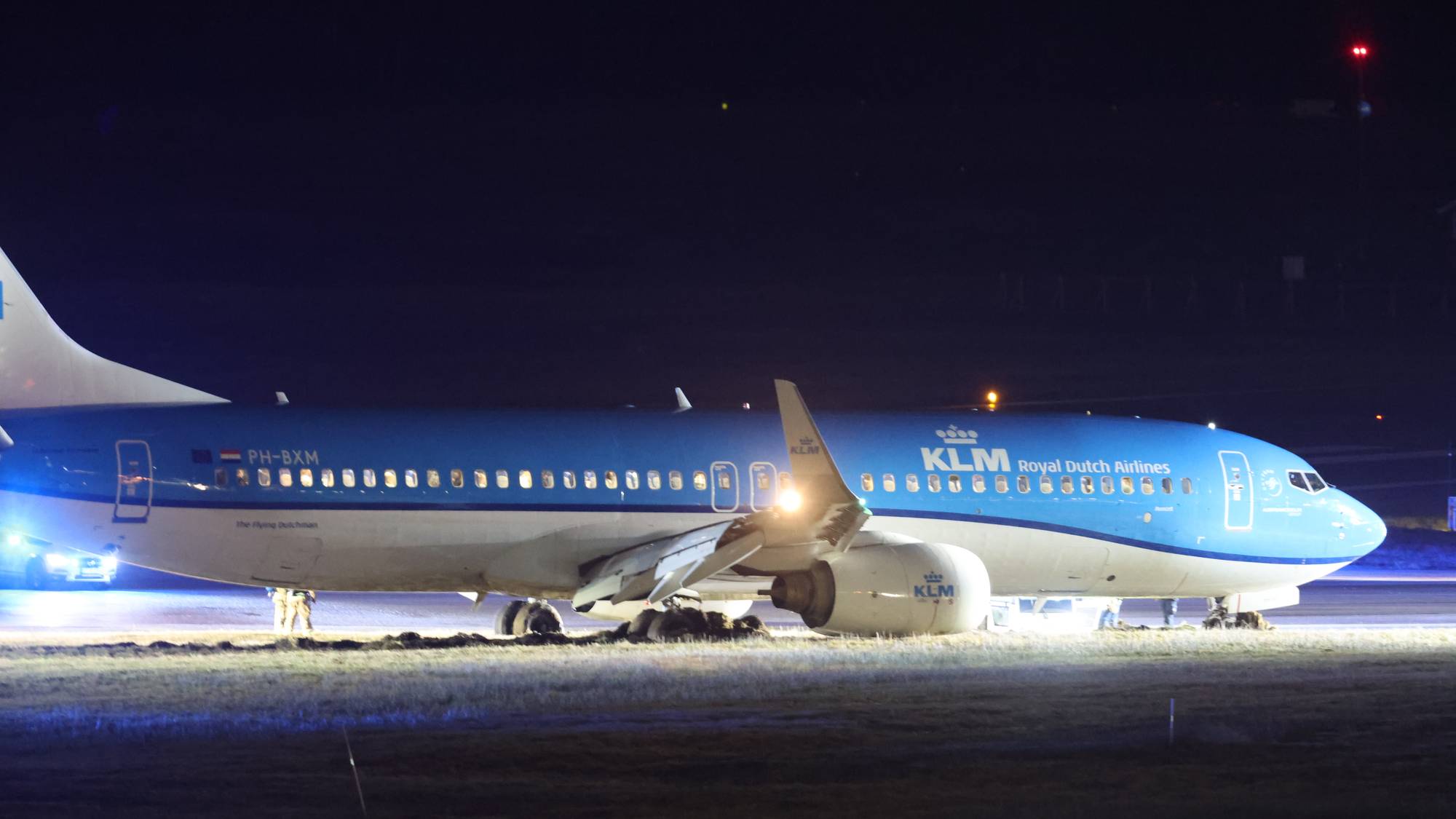 KLM aircraft had to make an emergency landing at Torp. 