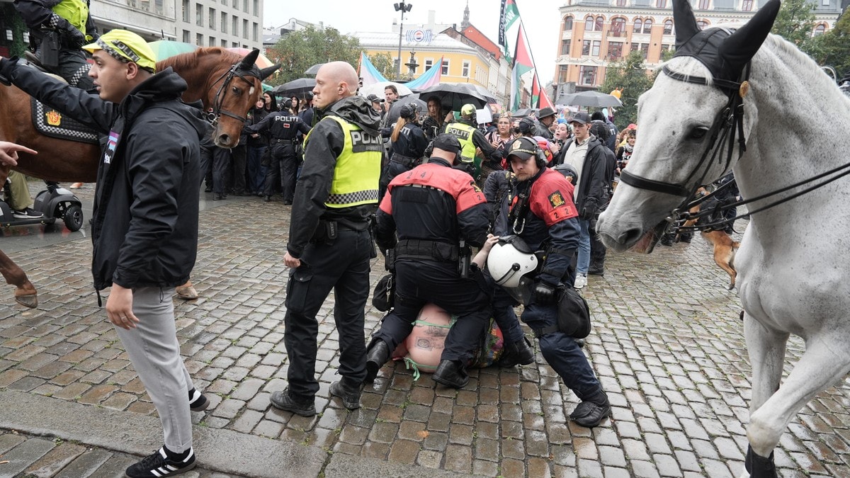 Demonstranter fjernet med makt mot Norgesdemokratene i Oslo