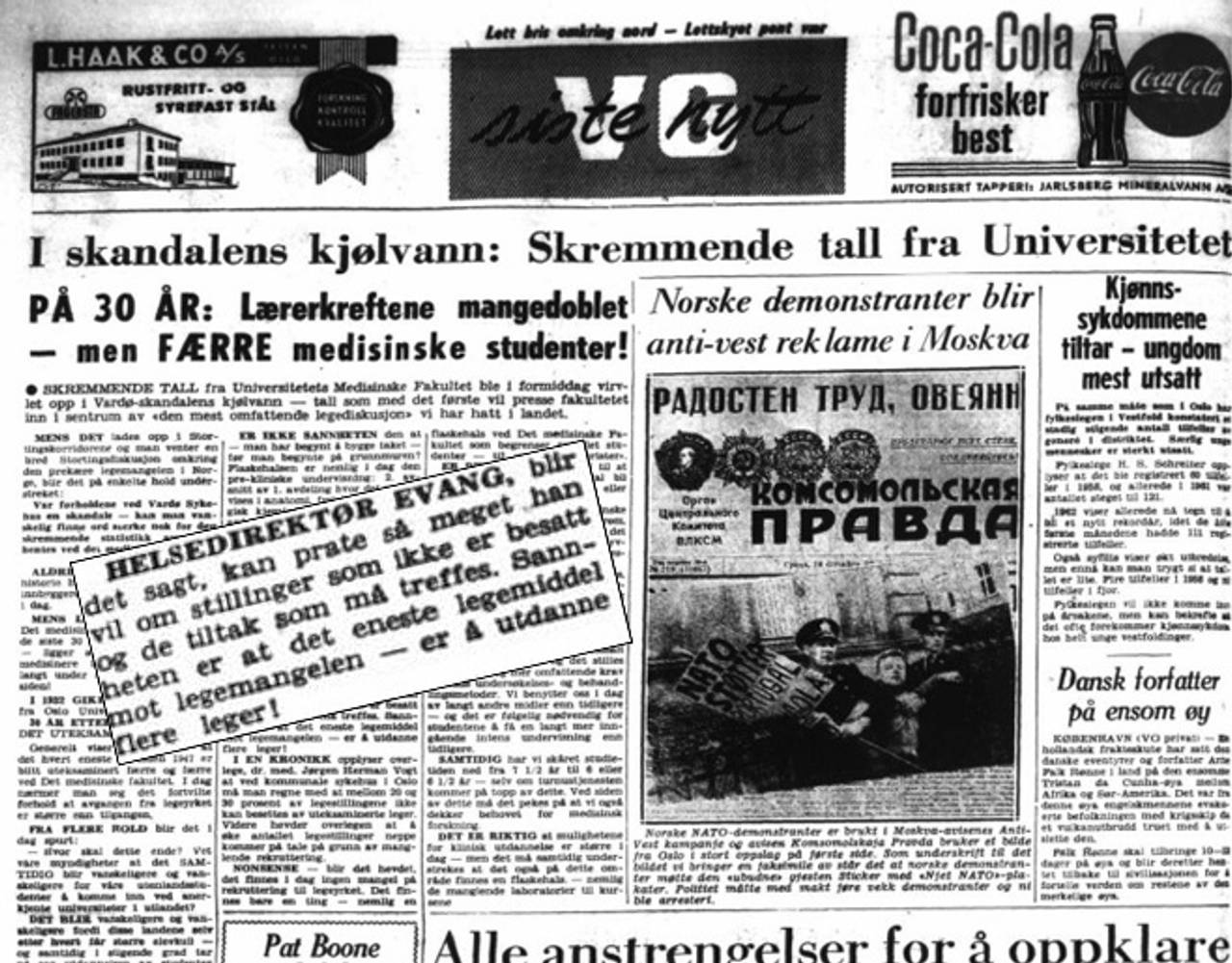 VG 1962 om færre medisinske studenter