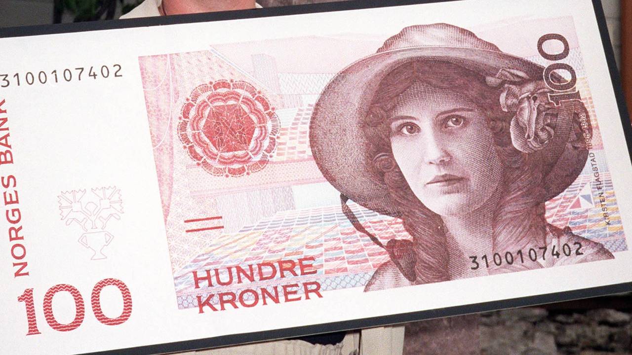 100-lapp med bilde av Kirsten Flagstad