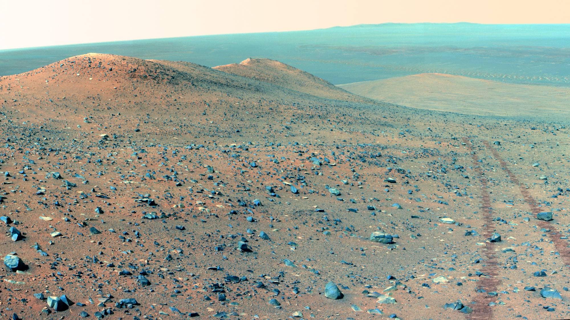 Bilde av Wdowiak Ridge på Mars tatt av roboten Opportunity