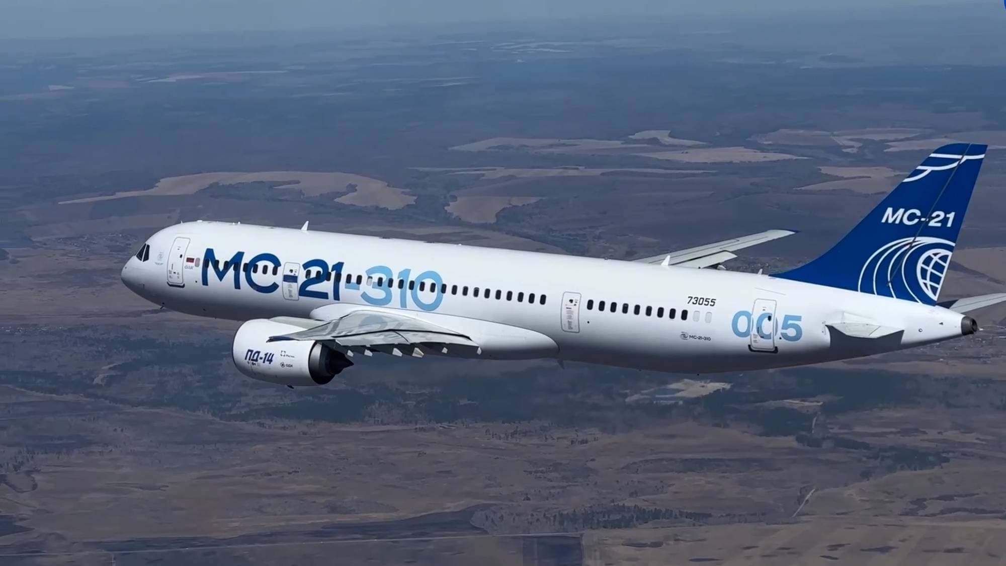 Fly i luften over Russland