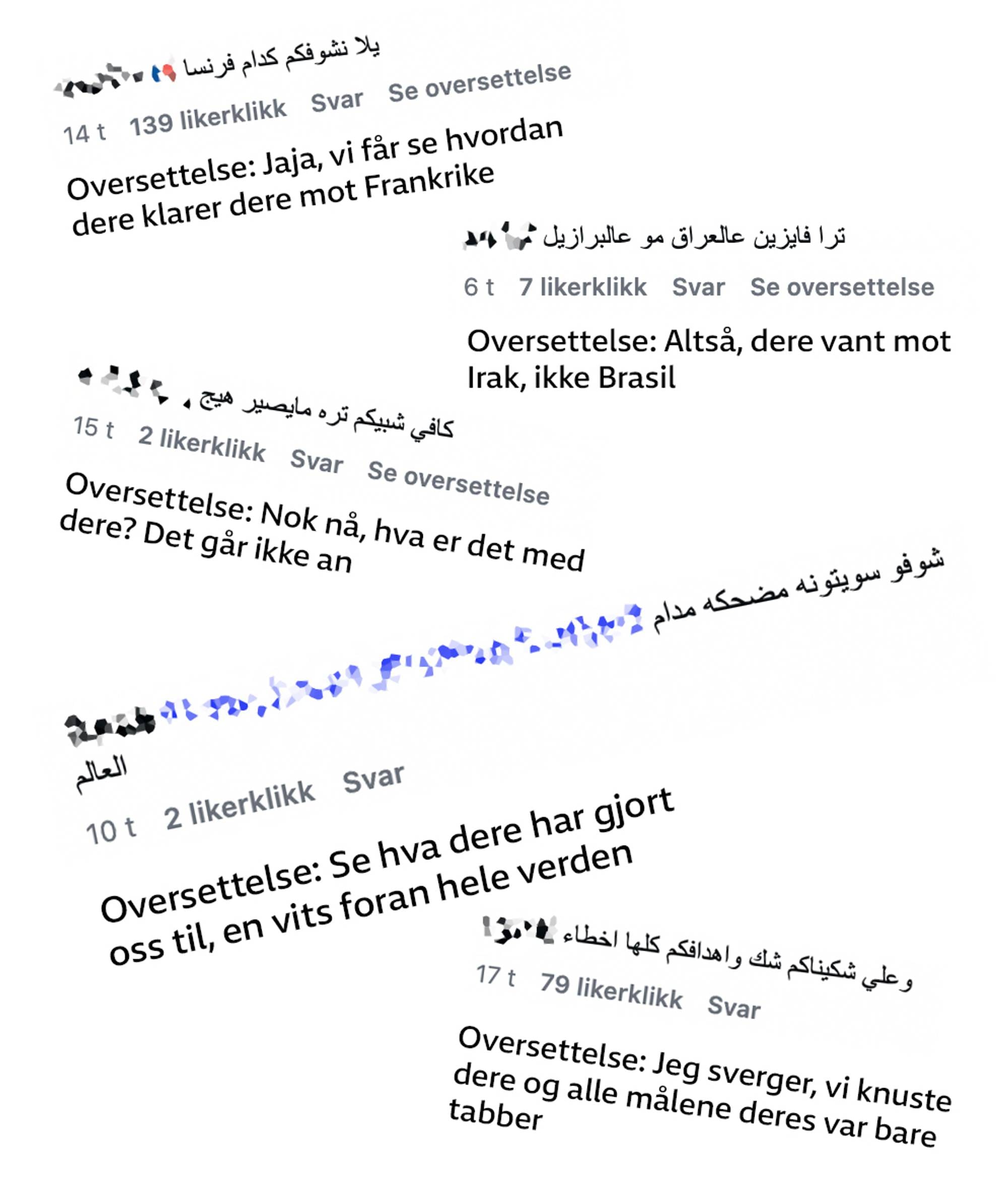 Det renner inn med Irak-supportere i kommentarfeltet til Mikkelsen og Mokel på Instagram.