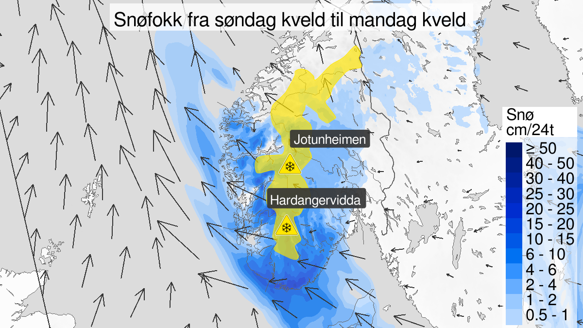 Varsler kraftig snøfokk i fjellet