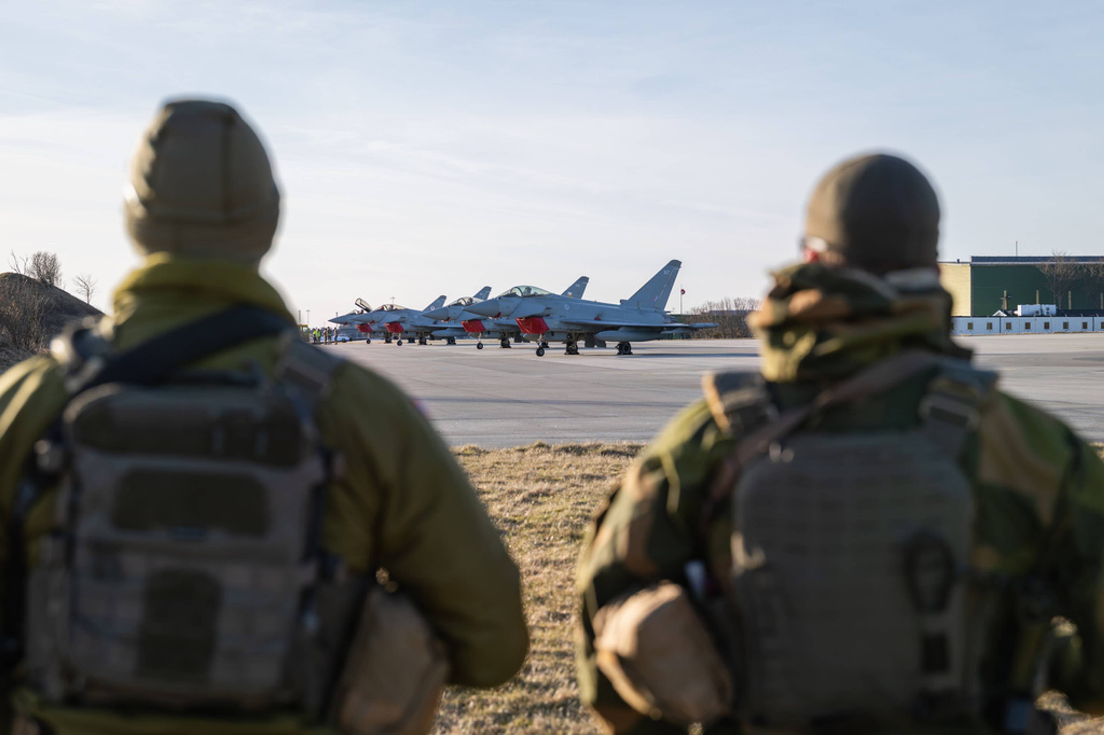 Britiske Eurofighter Typhoon besøker Sola flystasjon som en del av trening og operativ testing.