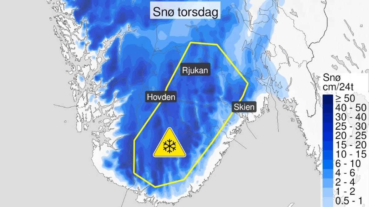 Gult farevarsel – mye snø ventes