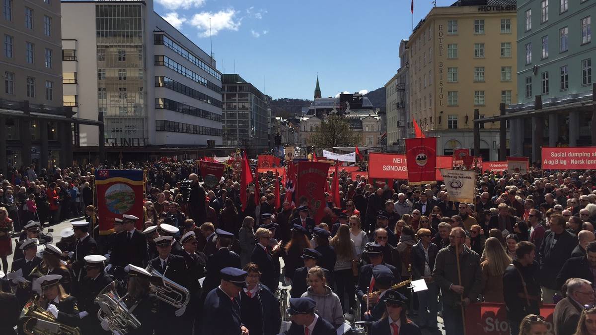 STRÅLANDE 1.MAI I BERGEN NRK Vestland