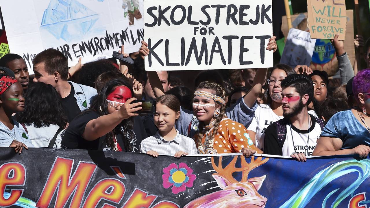 Greta Thunberg på klimamarsj i Montreal
